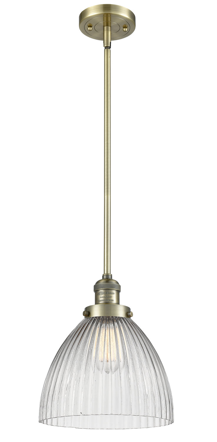 Innovations 201S-AB-G222 One Light Mini Pendant, Antique Brass