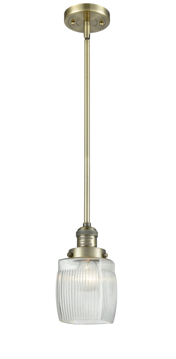 Innovations 201S-AB-G302 One Light Mini Pendant, Antique Brass