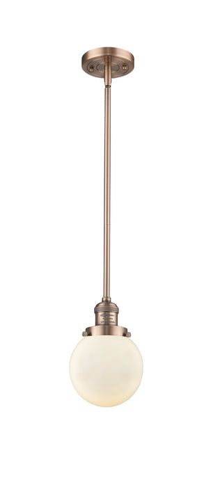 Innovations 201S-AC-G201-6 One Light Mini Pendant, Antique Copper