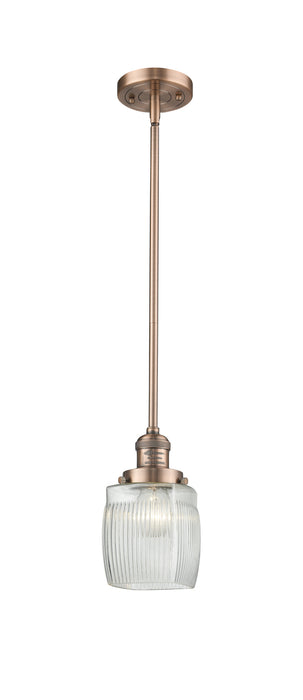 Innovations 201S-AC-G302 One Light Mini Pendant, Antique Copper
