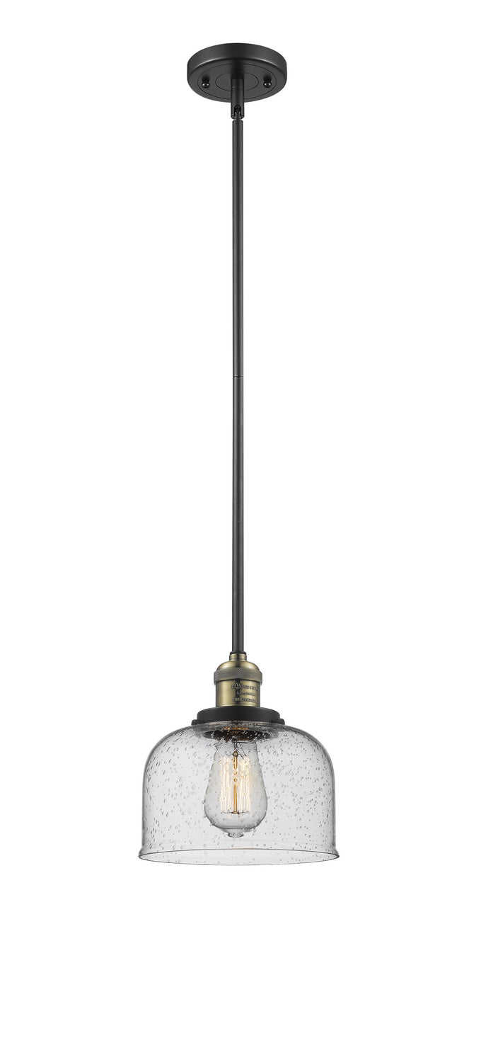 Innovations 201S-BAB-G74 One Light Mini Pendant, Black Antique Brass