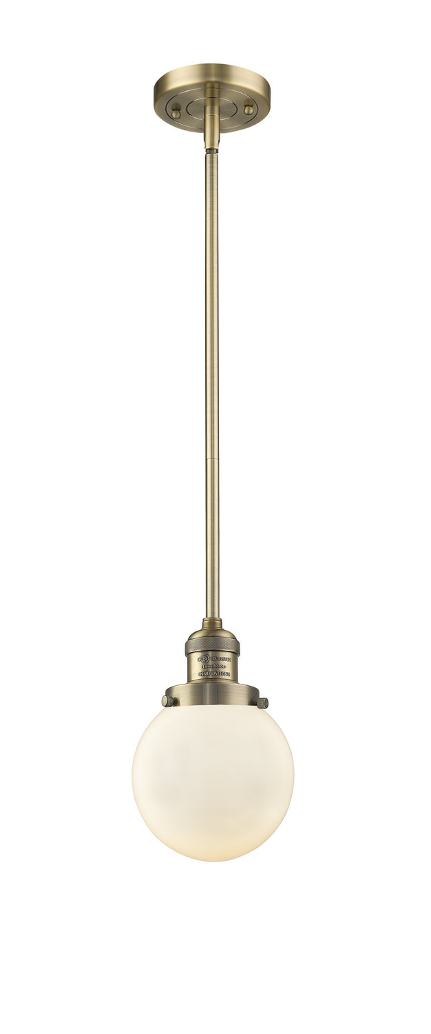 Innovations 201S-BB-G201-6 One Light Mini Pendant, Brushed Brass
