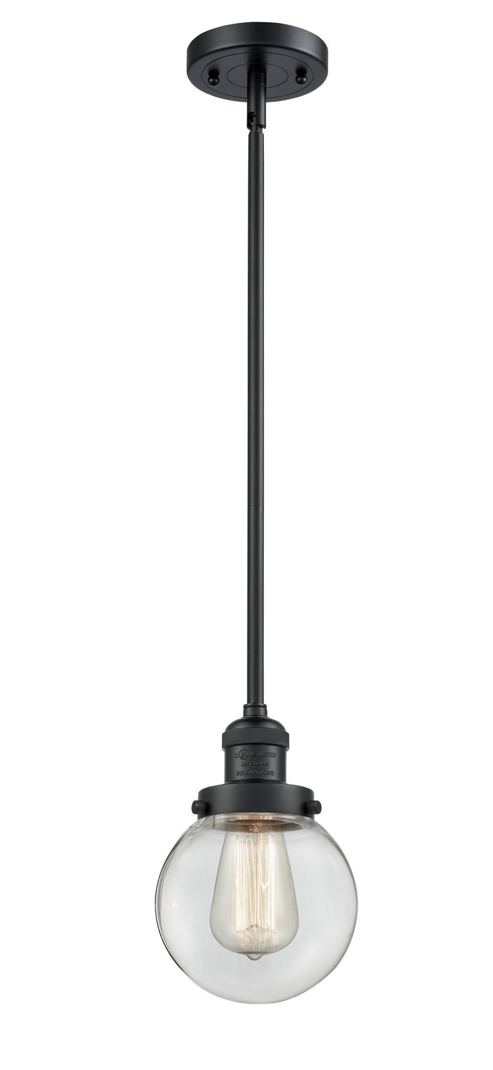 Innovations 201S-BK-G202-6 One Light Mini Pendant, Matte Black