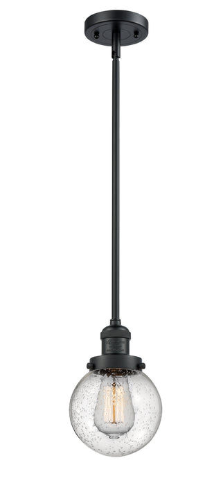 Innovations 201S-BK-G204-6 One Light Mini Pendant, Matte Black