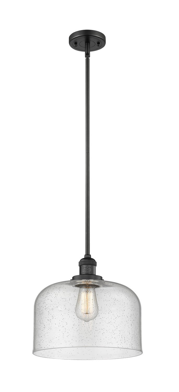 Innovations 201S-BK-G74-L One Light Mini Pendant, Matte Black
