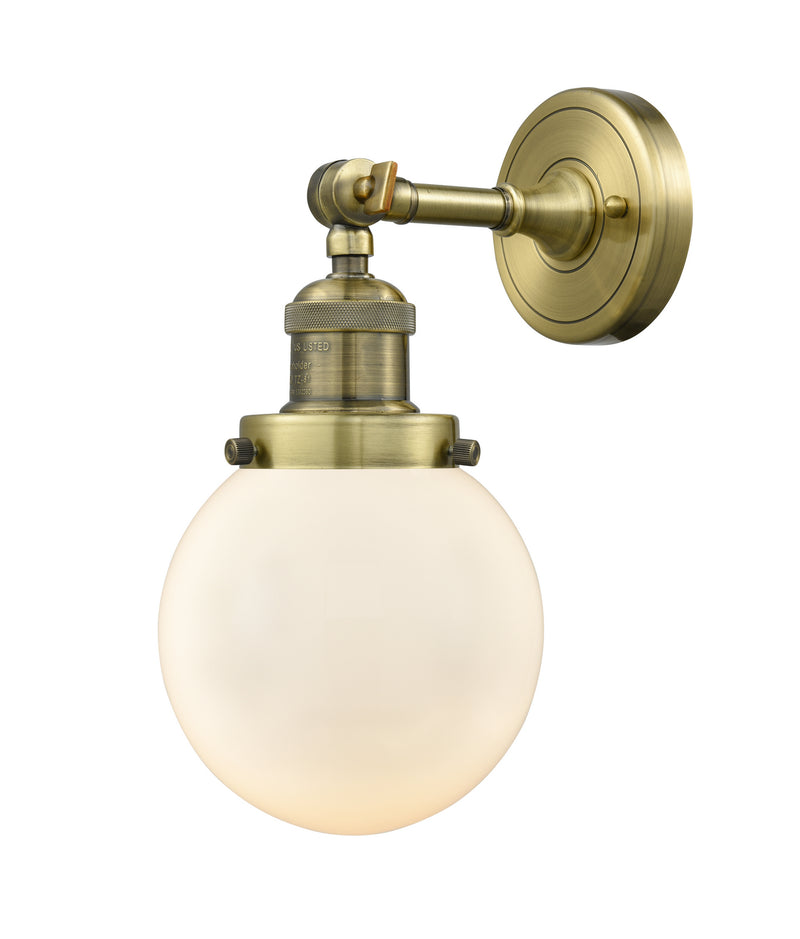 Innovations 203-AB-G201-6 One Light Wall Sconce, Antique Brass