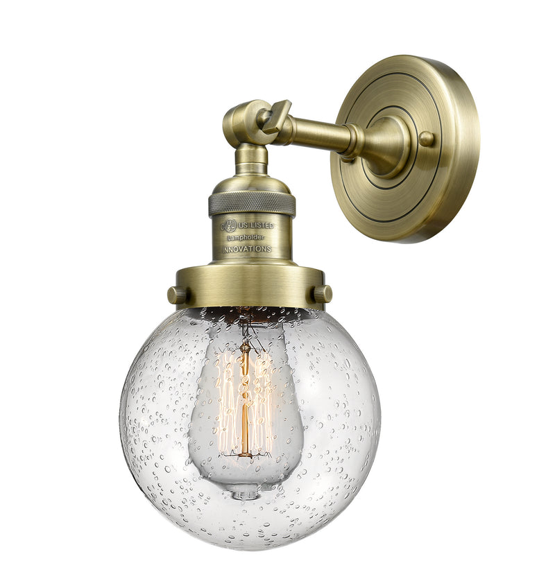Innovations 203-AB-G204-6 One Light Wall Sconce, Antique Brass