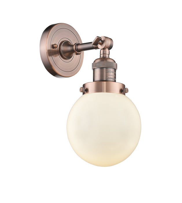Innovations 203-AC-G201-6 One Light Wall Sconce, Antique Copper
