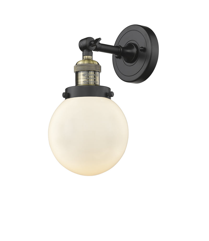 Innovations 203-BAB-G201-6 One Light Wall Sconce, Black Antique Brass