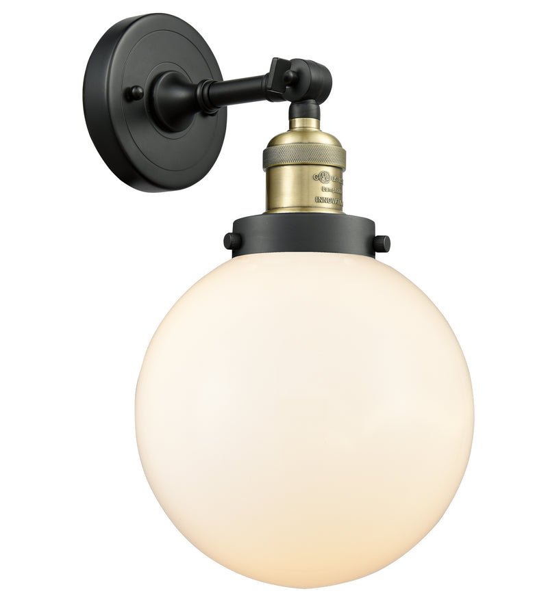 Innovations 203-BAB-G201-8 One Light Wall Sconce, Black Antique Brass