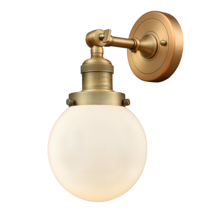Innovations 203-BB-G201-6 One Light Wall Sconce, Brushed Brass