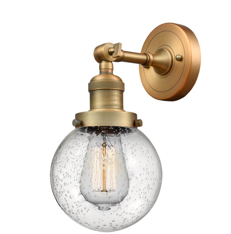Innovations 203-BB-G204-6 One Light Wall Sconce, Brushed Brass