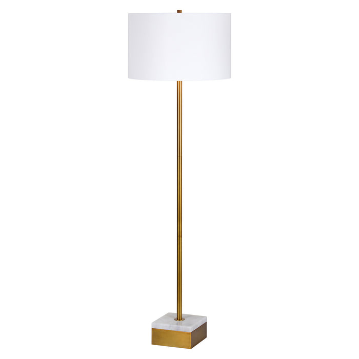 Renwil LPF3023 One Light Floor Lamp, Antique Gold / White