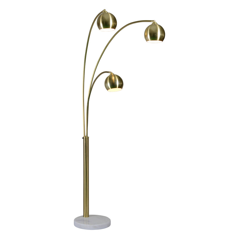 Renwil LPF3072 Three Light Floor Lamp, Satin Brass