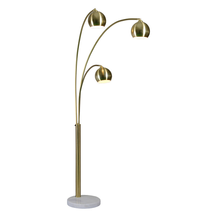 Renwil LPF3072 Three Light Floor Lamp, Satin Brass
