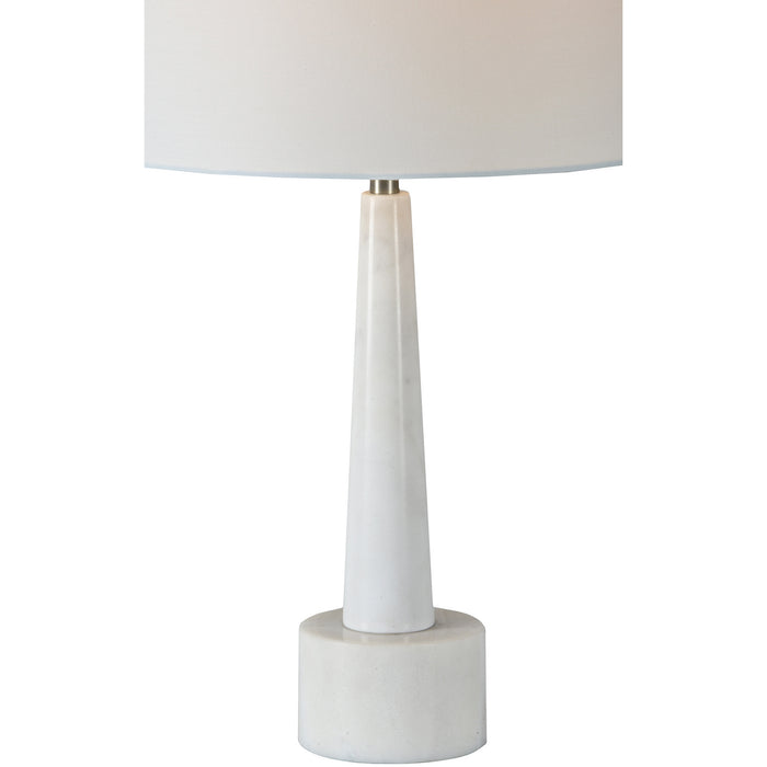 Renwil LPT884 One Light Table Lamp, White Marble, Antique Brass