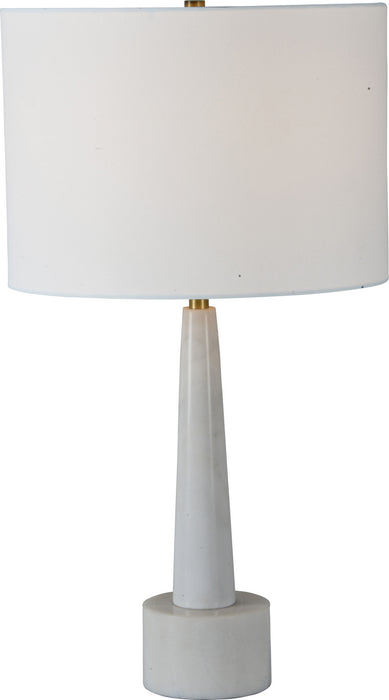 Renwil LPT884 One Light Table Lamp, White Marble, Antique Brass