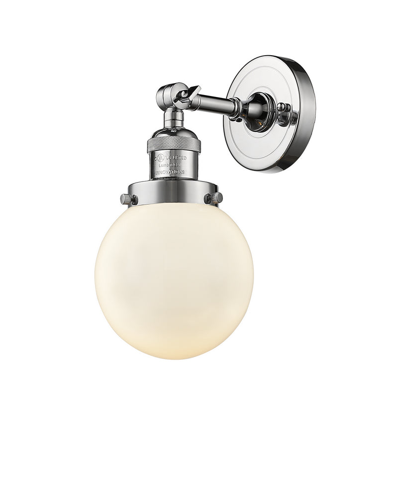 Innovations 203-PC-G201-6 One Light Wall Sconce, Polished Chrome