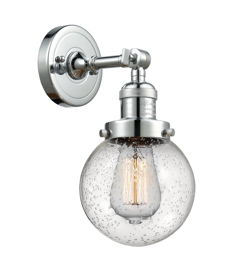 Innovations 203-PC-G204-6 One Light Wall Sconce, Polished Chrome