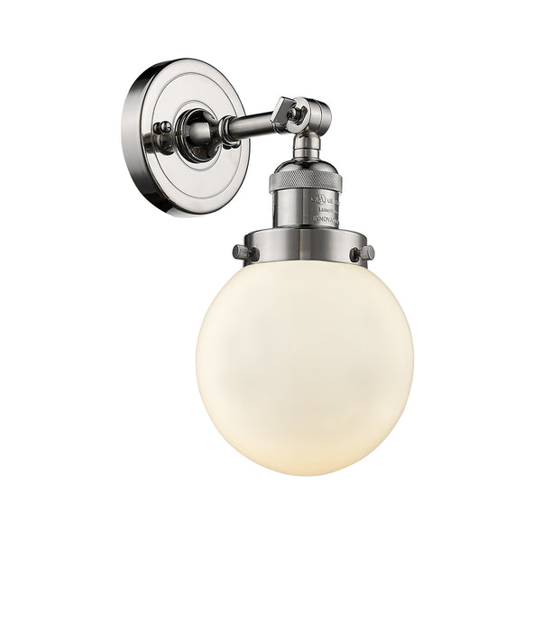 Innovations 203-PN-G201-6 One Light Wall Sconce, Polished Nickel
