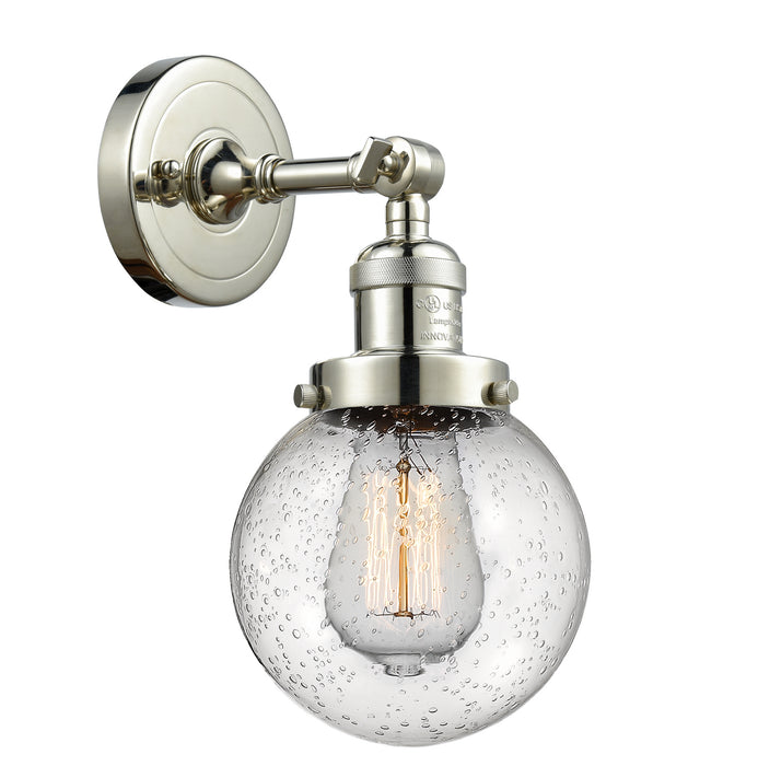 Innovations 203-PN-G204-6 One Light Wall Sconce, Polished Nickel