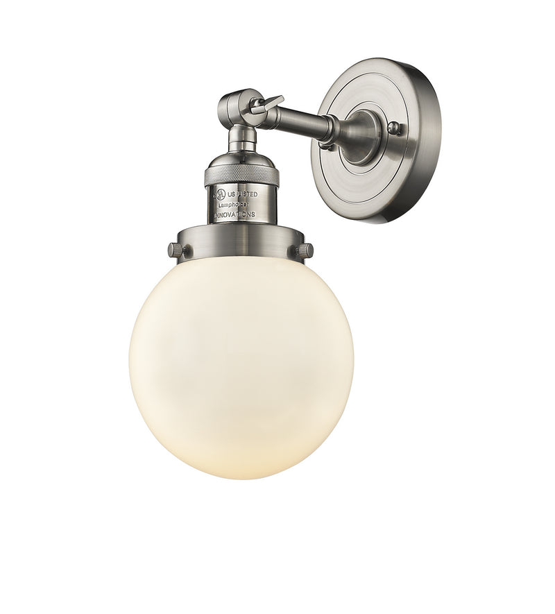 Innovations 203-SN-G201-6 One Light Wall Sconce, Brushed Satin Nickel