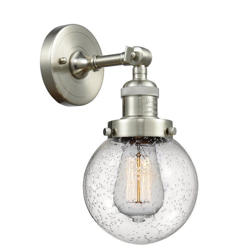Innovations 203-SN-G204-6 One Light Wall Sconce, Brushed Satin Nickel