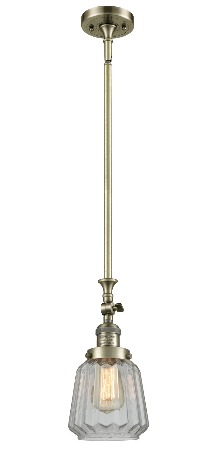 Innovations 206-AB-G142 One Light Mini Pendant, Antique Brass