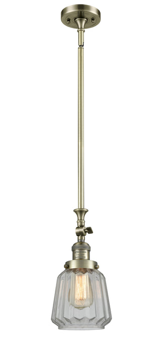 Innovations 206-AB-G142 One Light Mini Pendant, Antique Brass