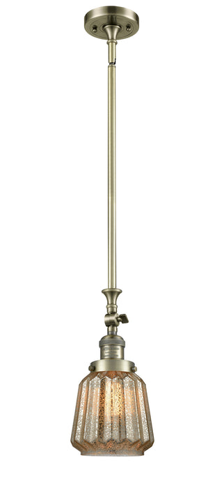 Innovations 206-AB-G146 One Light Mini Pendant, Antique Brass