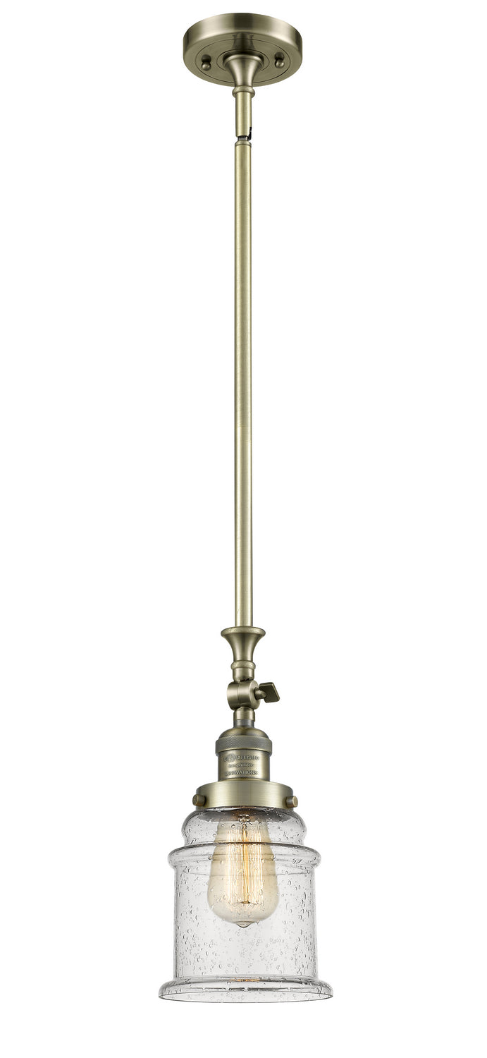 Innovations 206-AB-G184 One Light Mini Pendant, Antique Brass