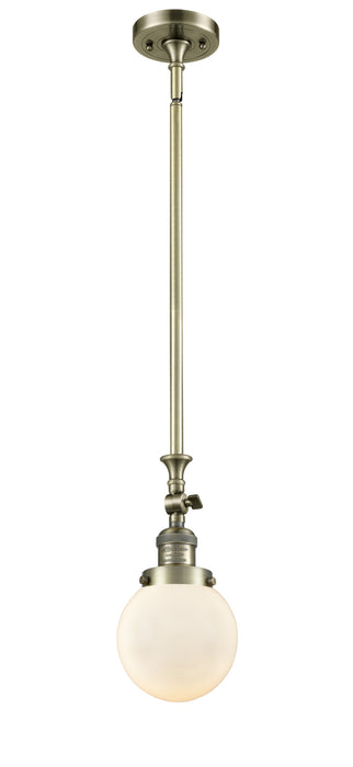 Innovations 206-AB-G201-6 One Light Mini Pendant, Antique Brass