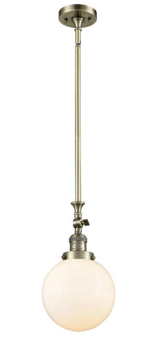 Innovations 206-AB-G201-8 One Light Mini Pendant, Antique Brass