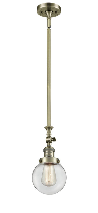 Innovations 206-AB-G202-6 One Light Mini Pendant, Antique Brass
