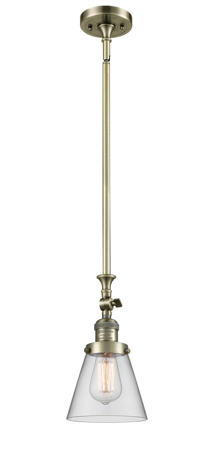 Innovations 206-AB-G62 One Light Mini Pendant, Antique Brass