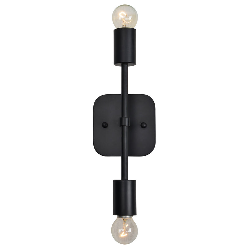 Renwil WS008 Two Light Wall Sconce, Matte Black