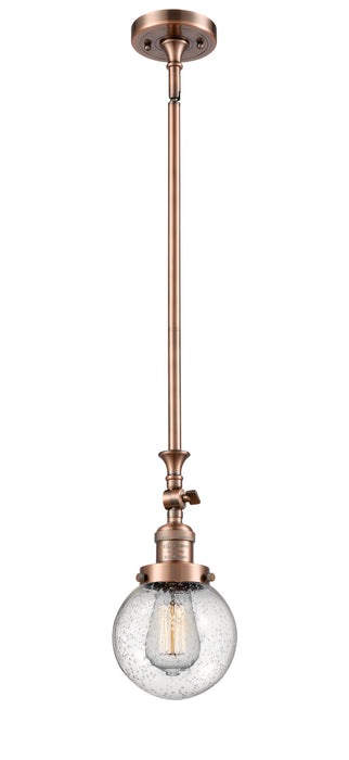 Innovations 206-AC-G204-6 One Light Mini Pendant, Antique Copper