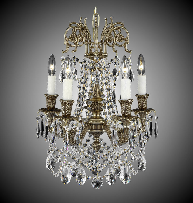 American Brass & Crystal CH2051-O-03G-PI Five Light Chandelier, French Gold Glossy