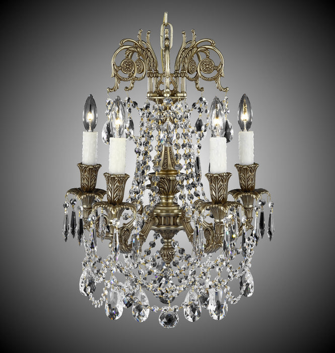 American Brass & Crystal CH2051-O-03G-PI Five Light Chandelier, French Gold Glossy