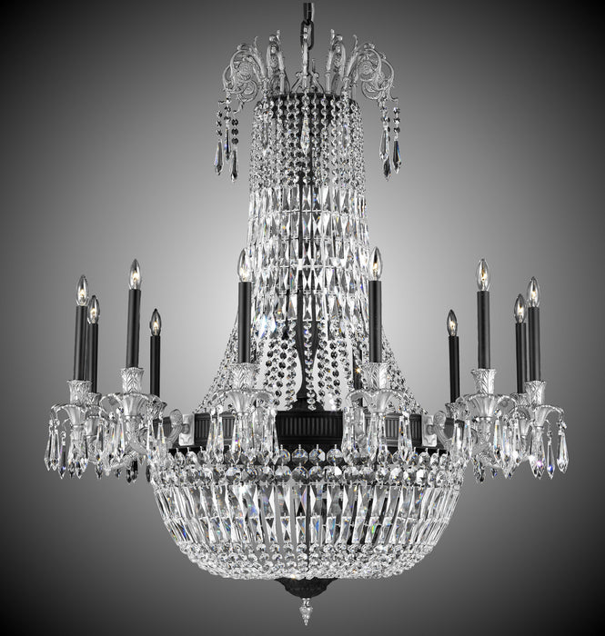 American Brass & Crystal CH2144-P-05S-07G-ST 24 Light Chandelier, Old Bronze w/ Satin Nickel Accents