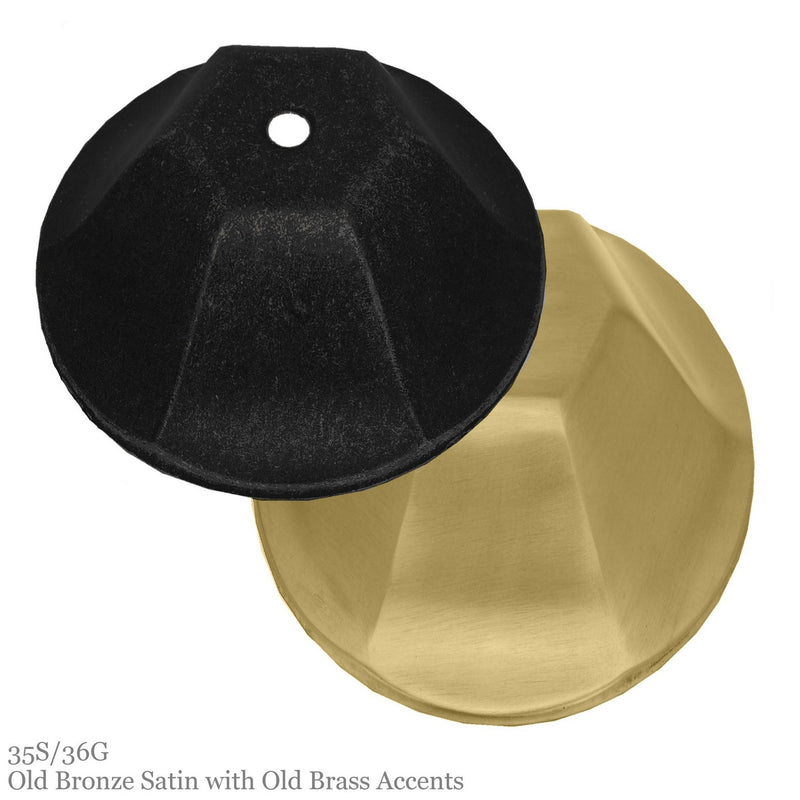 American Brass & Crystal CH3504-35S-36G-ST Six Light Chandelier, Old Bronze (Black) with Old Brass