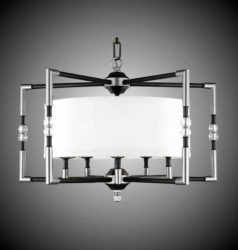American Brass & Crystal CH3703-35S-37G-ST-HL Five Light Chandelier, Old Bronze Satin w/Pewter Accents