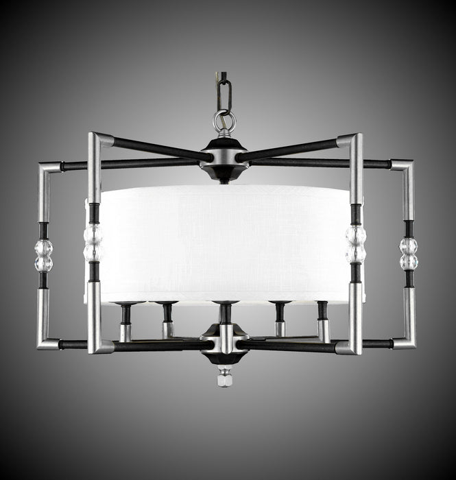 American Brass & Crystal CH3703-35S-37G-ST-HL Five Light Chandelier, Old Bronze Satin w/Pewter Accents