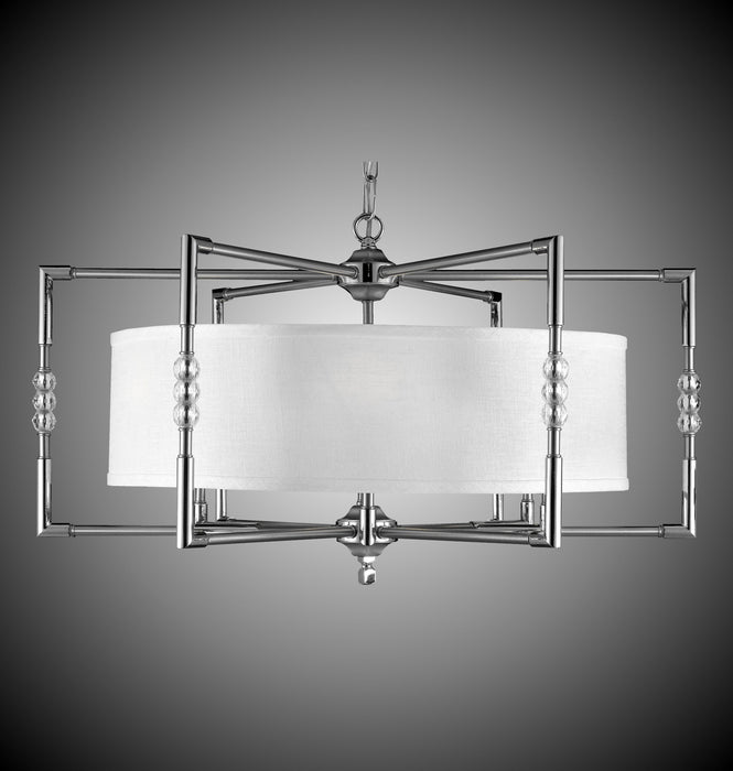 American Brass & Crystal CH3704-37G-38G-ST-HL Six Light Chandelier, Pewter with Polished Nickel