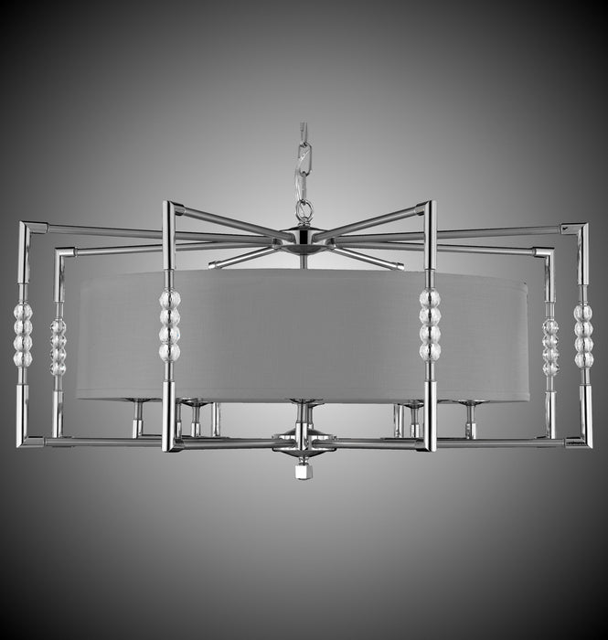 American Brass & Crystal CH3705-37G-38G-ST-GL Eight Light Chandelier, Pewter w/Polished Nickel Accents