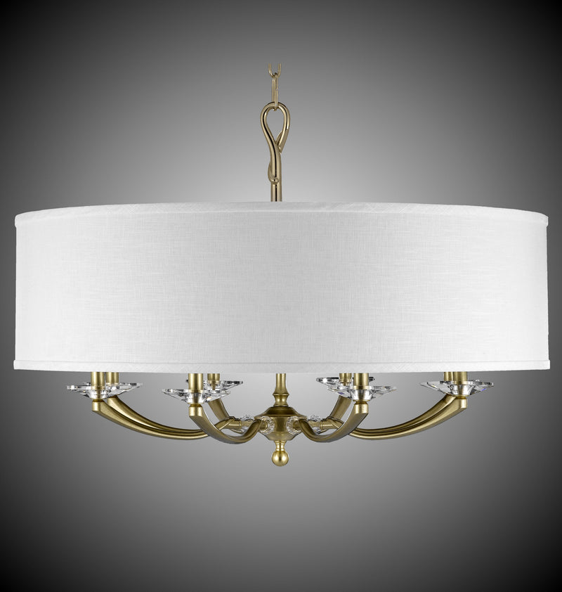 American Brass & Crystal CH5427-36G-ST-HL Eight Light Chandelier, Old Brass