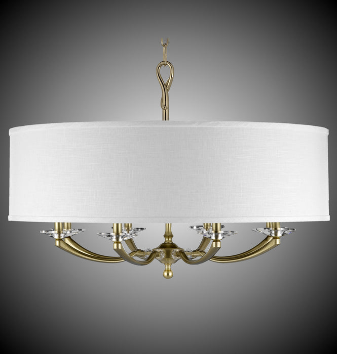 American Brass & Crystal CH5427-36G-ST-HL Eight Light Chandelier, Old Brass