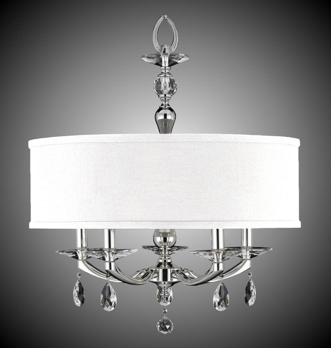 American Brass & Crystal CH5484-O-38G-ST-HL Five Light Chandelier, Polished Nickel