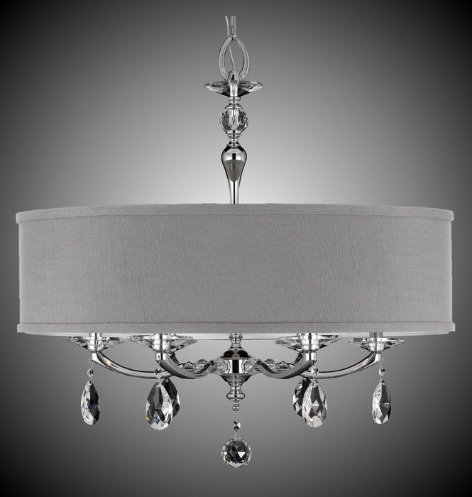 American Brass & Crystal CH5486-O-38G-ST-GL Six Light Chandelier, Polished Nickel
