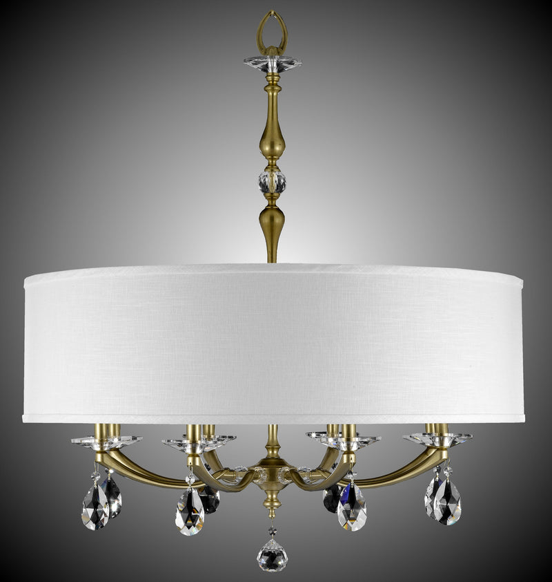 American Brass & Crystal CH5487-O-36G-ST-HL Eight Light Chandelier, Old Brass